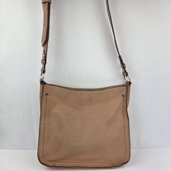 Tignanello Pebbled Leather Xbody Messenger Bag Light Tan - Picture 2 of 15